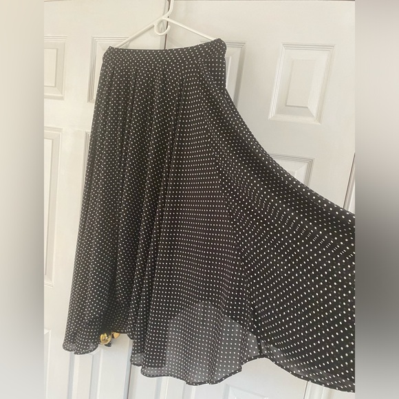 Philosophy black and white polka dot A-line flouncy lightweight skirt size m - Picture 7 of 7